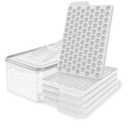 WIBIMEN Mini Ice Cube Trays, 0.55” Tiny Pebble Ice for Iced Coffee & Cocktails, Fast Chill, Easy Twist Release, Stackable with Lid & Storage Bin (4 Pack, White)