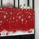 Christmas Valance Curtains Christmas Balls Christmas Kitchen Curtains Window Treatment Holiday Decor Winter Snowflakes Red Rod Pocket Valances for Kitchen Bathroom Living Room 54x18 Inch, 1 Panel