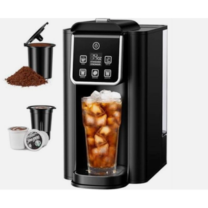 Hot & Iced Coffee Maker with Bold Setting Reusable Filter, for K Cup and Grounds