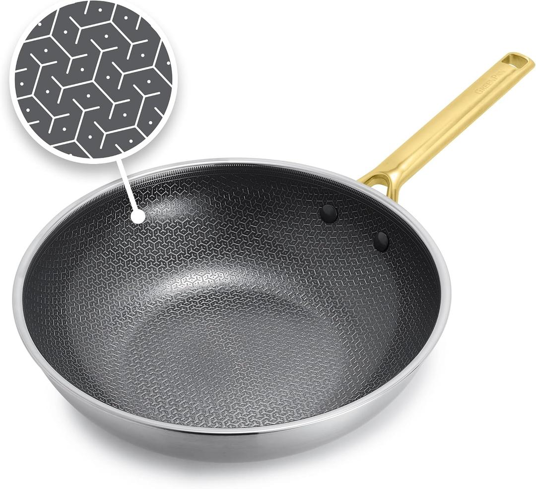 GreenPan Hybrid APEX 11" Tri-Ply Stainless Steel Wok, Ceramic Nonstick Pan