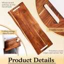 Acacia Large Charcuterie Board, Wood Charcuterie Boards with Handles Foldable Travel 33 x 12 Inch Cheese Boards Serving Board with Food Meat Party Appetizers (Large, Rectangular)