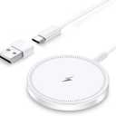 Pack Of 2: Magnetic Wireless Magsafe Charger iPhone: Charging Pad for iPhone 17/16/15/14/13/12 Series & AirPods Pro 4-2, Strong Magnet, Dual Ports, Case-Friendly, Lightweight for Travel Home Office Desk