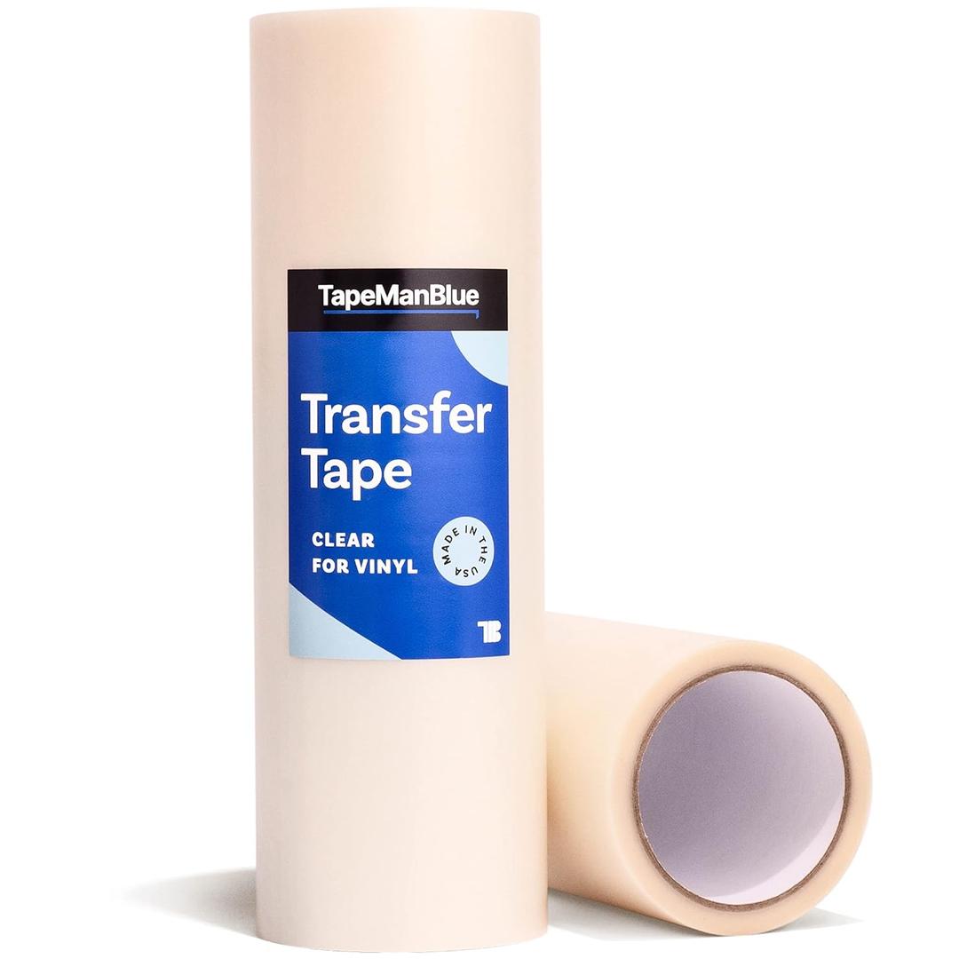 Clear Transfer Tape for Vinyl - 12" x 100' Roll, Made in USA, Premium Vinyl Transfer Tape with Medium to High Tack Adhesive for Crafts, Decals & Letters