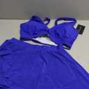 Women High Waisted Bikini Set Mesh Swimsuit Tummy Control Swim Skirt V-Neck Two Piece Bathing Suit (Medium, Royalblue)