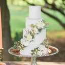 Rinlong 3Pcs Pre-made Cake Toppers Flowers Cake Decorations Wedding Cake Decorating Flowers Decor Christening Birthday Baptism Baby Shower Party Cake Topper Flower Arrangements White Gold