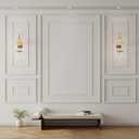 Pangda 3 Set Peel and Stick Wall Molding Kit Inner and Outer Layer Style Premade Wainscoting Panel for Interior Wall Moulding Decor Accent Wall Molding (24x48inch+48x 72inch)