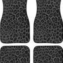 Black Green Leopard Print Car Floor Mats Universal Abstract Cheetah Pattern Wild Animal Skin Texture Floor Mats for Cars Front Rear Car Foot Rugs Cute Car Accessories for Trucks SUV Sedans