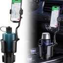 Cup Holder Phone Holder Mount [Super Stable and Durable] 2-in-1 Car CupHolder Expander with Phone Mount with Adjustable Base,Thick Gooseneck 360° Swivel Cup Holder, Fits All Smartphones