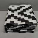 OLANLY Waterproof Outdoor Rug 5x8 ft, Outdoor Plastic Straw Rug for Camping, RV Mat Outside, Indoor Outdoor Carpet for Porch, Deck, Backyard, Balcony, Picnic, Black & White