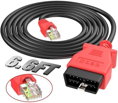 Autel Enet OBD 2 Cable for BMW F G Series Coding, Ethernet to OBD II OBDII Interface Cable, Compatible with BMW Software E-SYS ICOM ISTA+, Programming/Refresh Hidden Function, High Speed, 6.6ft/ 2M
