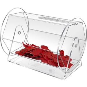 Acrylic Raffle Drum, Clear Raffle Ticket Spinner Cage Large Capacity Holds 5000 Tickets, Transparent Raffle Ticket Box for Lottery Games, Bingo, Raffle Balls