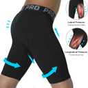 EXARUS Youth Boys Compression Shorts Side Pocket Performance Athletic Base Layers Underwear Running Sports Soccer (Black)