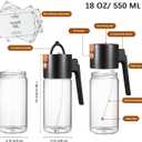 Glass 2 In 1 Olive Oil Dispenser Bottle for Kitchen Gadgets, Olive Oil Sprayer for Cooking 17.2oz/511ml (Transparent)
