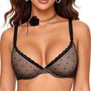 Upushall Strapless Push Up Bras for Women Padded Deep Plunge Seamless Bra