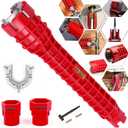 8 in 1 Multifunctional Sink Wrench, Faucet and Sink Installer Tool for Tight Spaces, Universal Plumbing Tool for Under Sink, Bathroom, Kitchen Basin and Toilet Repair