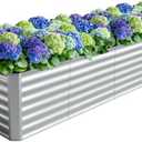 8X2X2ft (1 Pack) Galvanized Raised Garden Bed,Outdoor Planter Box Metal Patio Kit Planting Bed for Vegetables Flowers Herb