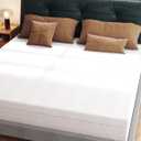 Ferlizer 3" [Queen] Firm Memory Foam Mattress Topper with Ultra Soft Cover & Corner Straps, CertiPUR-US Certified (3 In-blue)