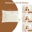 Organic Buckwheat Pillow for Sleeping with Dual-Layer Pillowcase and Extra Tartary Buckwheat Hulls, Adjust Height and Firmness, Neck Support Pillow for Back and Side Sleepers 14"x20" (Off-white)