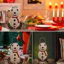 Christmas Snowman Solar Lantern Decorations - Snowman Solar Hanging Large Lantern Outdoor Waterproof, Metal Solar Powered Warm White LED Decor Lights for Outside Garden Yard Porch (1 Pack White)