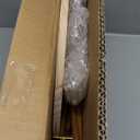 GENMOUS Wedding Cake Stand with Wood Stand Base, Gold 20" Round Arch Cake Stand Set, Metal Floral Hoop Centerpiece for Table, Large Cake Display Stand for Party, Events, Birthday Reception