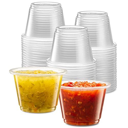 {2.5 oz,200 Cups} Clear Diposable Plastic Portion Cups No Lids, Small Mini Containers For Portion Controll, Jello Shots, Meal Prep, Sauce Cups, Slime, Crafts, Disposable Souffle Cups & Much more
