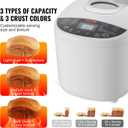 VEVOR Bread Maker, 19-in-1 2LB Dough Machine, Nonstick Ceramic Pan Automatic Breadmaker with Gluten Free Setting, Whole Wheat Bread Making, Digital, Programmable, 3 Loaf Sizes, 3 Crust Colors, White
