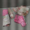 Zhehao 170 Pcs Bridal Shower Plates and Napkins Gold Miss to Mrs Floral Disposable Paper Tableware Set of 24 Includes Plates Napkins Cups Tablecloth Knife Fork for Wedding Bridal Shower Party Decor (Pink)