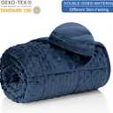 Huloo Sleep Kids Weighted Blanket Twin 5lbs (36"48",Navy Blue) Breathable Soft Minky Weighted Throw Blanket for All Season,Heavy Blanket with Premium Glass Beads