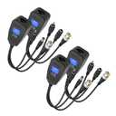 MEIRIYFA Passive Video Balun 2 Pairs Passive Video Power Balun Audio Connector 960P/1080P BNC to RJ45 Network Transceiver Cat5/Cat6 Adapter with DC Male Female RCA Male Audio for CCTV Security System