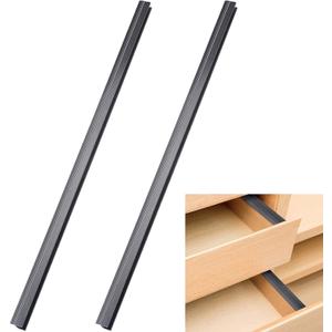 Chinco 2 Pieces PVC Drawer Hanging File Rails Black Cabinet Rails for Hanging 1/2 Drawer Sides Letter Size File Storage Folder Organizer(for 1/2 Inch-wide, 15. 8 Inch)