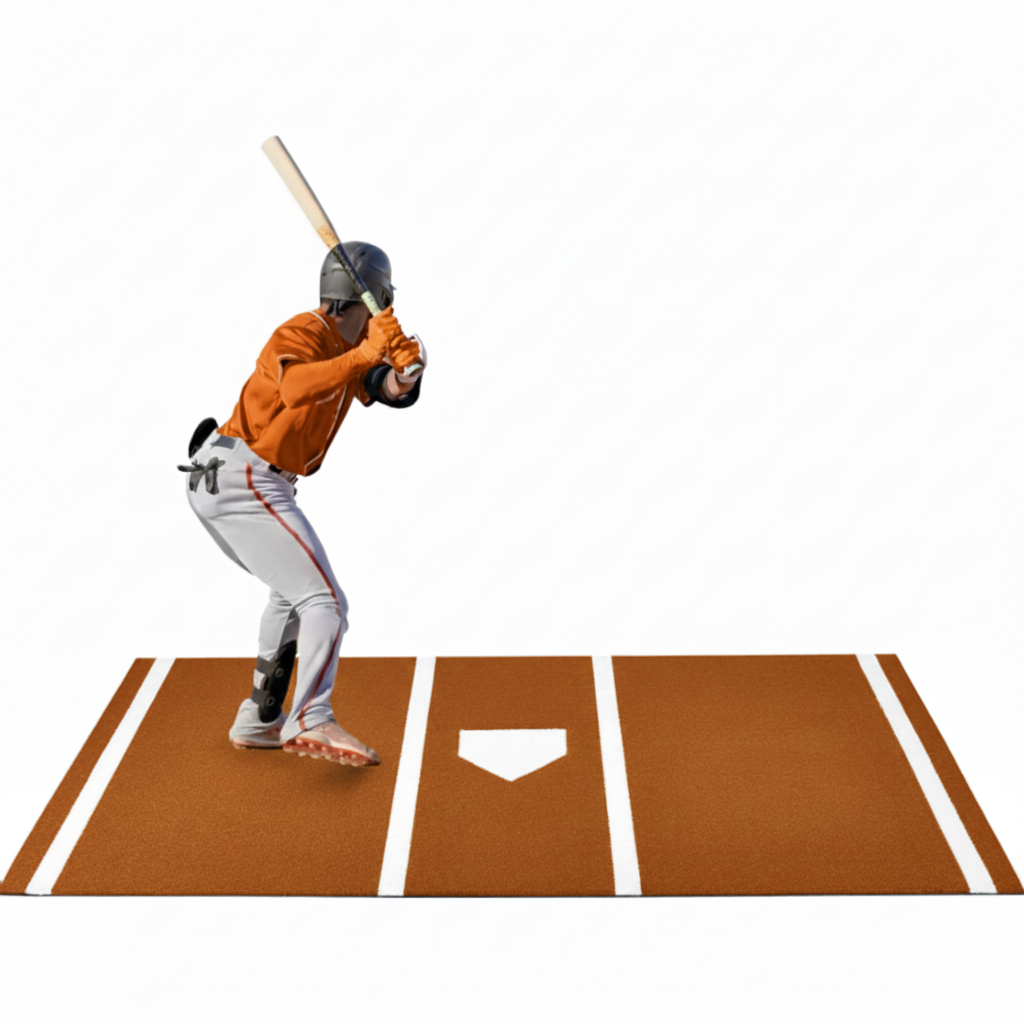 Baseball Batting Mat, 10x3.8/12x6ft Softball Hitting Mat, Batters Box Turf Mats with Home Plate, Anti-Slip Baseball Softball Cage Mats for Indoor Outdoor