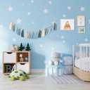 Boho Yarn Tassel Garland - Handmade Wall Hanging Decor for Nursery, Baby Shower, Kids Room, Classroom, Birthday Party | Macrame Tassels Bunting Banner for Bedroom, Office, Home Decoration (Sky Blue)