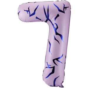 40 Inches Number 7 Balloon with Kpop Theme Tattoo Design Big Large Number Foil Balloons for Kpop Theme Party Birthday Anniversary Party Garland Arch Decorations Supplies