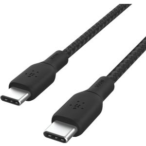 Belkin USB C to USB C Cable, 9.9ft, 100W - Type C Charger, iPhone Charger Cord, Soft, Braided, Flexible for iPhone 17, Galaxy S25, Pixel 10, Airpods, iPad Pro, Tablet & More, Travel Essentials - Black