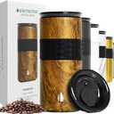 Elemental Artisan Insulated Tumbler, Triple Wall Coffee Travel Mug, Reusable Stainless Steel Coffee Tumbler with Ceramic Lid, Thermal Coffee Cups for Hot (6 Hrs) & Cold (18 Hrs), 16oz - Teakwood