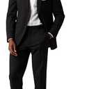 Alton Lane Mercantile Suit Tailored Fit - Premium Quality Suits for Men, Stylish and Elegant Formal Suit for Men, Black, 46R