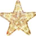Lighted Gold Christmas Star Tree Topper - 9" Plug in Twinkly Tree Star with 30 LED Lights, No-Wobble Tree Topper Stabilizer Holder Include, Tree Top for Indoor Outdoor Christmas Decorations