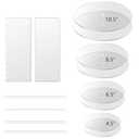 Acrylic Cake Disc, Round 4.5/6.5/8.5/10.5 Inch Acrylic Cake Disk Set, Includes Comb Scrapers,Dowel Rods,Icing Scraper,Cake Acrylic Discs for Icing 4 Tier Cakes