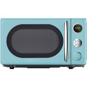 Galanz GLCMKA07BER-07 Retro Microwave Oven, LED Lighting, Pull Handle Design, Child Lock, Bebop Blue, 0.7 cu ft (.7 cu ft, Blue)