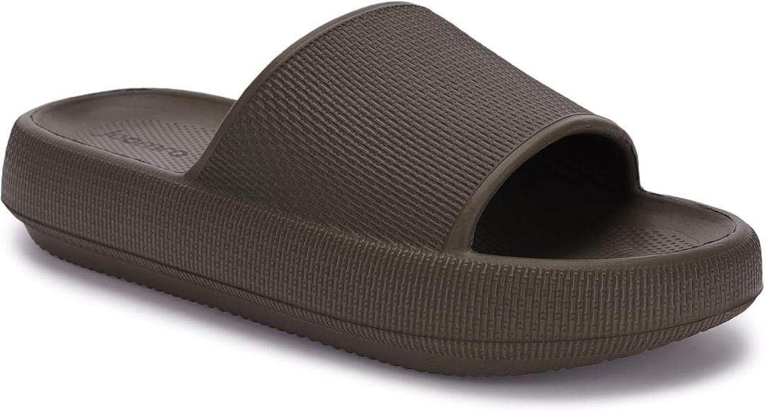 Joomra Pillow Slippers for Women and Men Non Slip Quick Drying Shower Slides Bathroom Sandals | Ultra Cushion | Thick Sole 39-40, Chocolate)