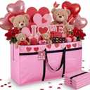 Windyun 4 Pack 69 Gallon Extra Large Moving Bags XXL Heavy Duty Storage Bag with Strong Zipper Handle Jumbo Big Tote Box Foldable for College Dorm Travel Clothes Duffle Blanket Pillow (Pink)