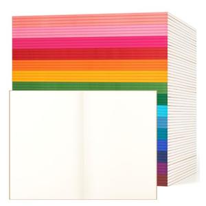 ALKALO 60 Pack Blank Notebook Journals Bulk, A5 Unlined Paper Composition Notebook, 8.3”x 5.5”, Kraft Cover with Rainbow Spines, 15 Colors 60 Pages for School Office Travel