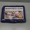 KOZYFLY Indoor Door Mat 2x3 ft Small Area Rugs Washable Front Door Mat Non Slip Rubber Backed Entryway Rug Cotton Entrance Doormat for Front Porch Bathroom Kitchen Bedroom, Blue