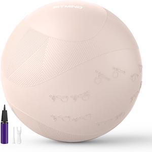 Extra Thick Yoga Ball with Training Instruction, Anti-Burst Slip Resistant Exercise Ball with Pump for Pilates, Physical Therapy, Pregnancy Stability, Birthing Ball, Size: 22-26in/55-65cm
