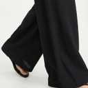 Zylioo Tall Pants for Women Long Inseam Wide Leg Palazzo Pants High Waisted Flowy Summer Beach Pants with Pockets, L, Black