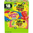 SOUR PATCH KIDS and SWEDISH FISH Mini Soft & Chewy Candy Variety Pack, Bulk Candy, 18-2 oz Bags