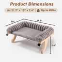 valigogo Cloud-Soft Cat Window Sill Perch with Zipper Designed Cushioned Bed, Supportive Cat Window Seat with Premium Solid Wood & Sturdy Metal Frame, Pet Hammock Bed for Large Cats (Medium(21.7''x15''), Gray)