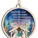 Nativity Christmas Ornament 2025  Believe Like Mary Wooden Round Religious Holiday Decoration with Holy Family & Inspirational Message  Christian Christmas Tree Ornament & Faith Gift