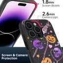 SCORPIFY for iPhone 16 Pro Max Case [Compatible with MagSafe] with Gothic Halloween Haunted Pumpkin, Cute Cosmic Orange Magnetic Phone Cover for Women Girls, Pink Purple Glitter Sparkle Gold Bumper