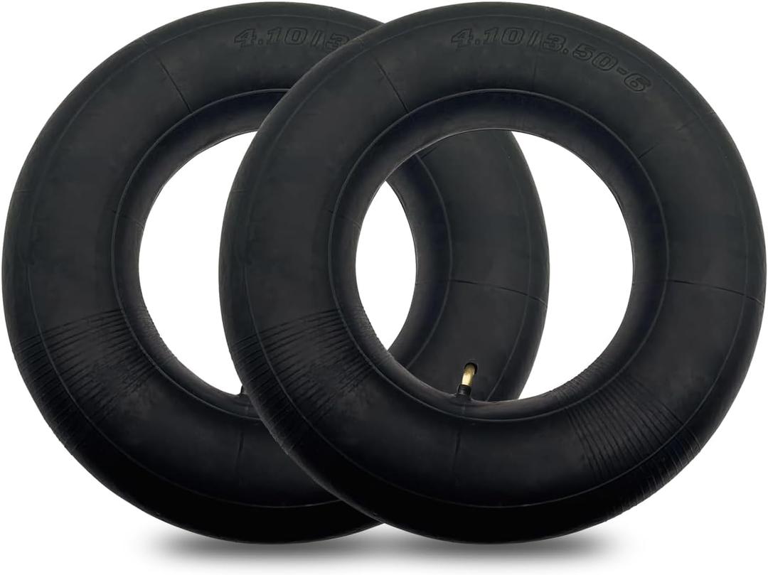 4.10/3.50-6 13 x 4.00-6'' Heavy Duty tire Inner Tubes for Wheelbarrows Snow Blowers Wagons, Carts Hand Trucks Lawn Mowers Tractors with TR87 Angled Valve 2/Pack